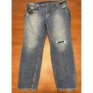 NWT New Silver Jeans Boyfriend Fit Women's Plus SZ 20 Denim Medium Wash